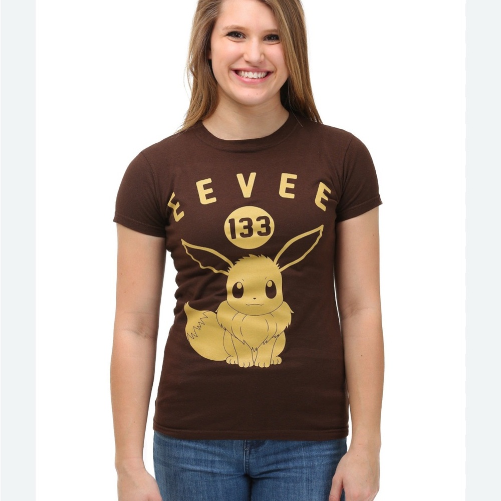 Pokemon Brown Eevee Short Sleeve Tee